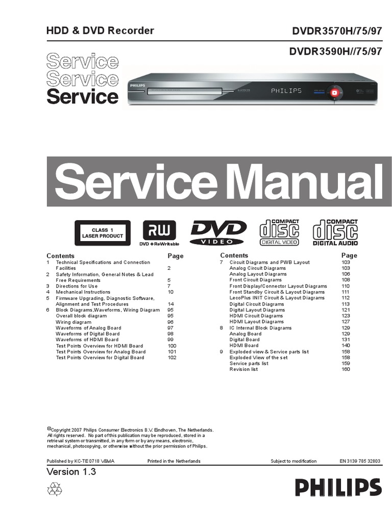 Dvdr3570h Service Manual PDF | PDF | Solder | Mains Electricity