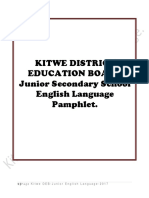 District Pamphlet 1 Junior English