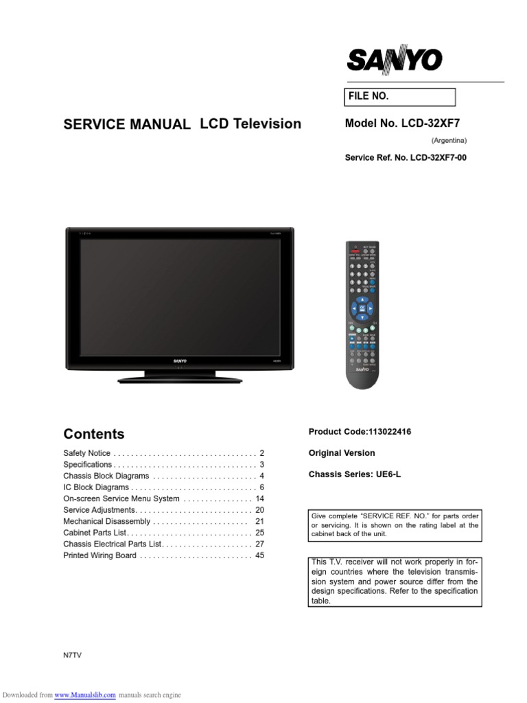 Lcd32xf7 Pdf Computer Monitor Video