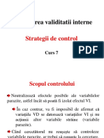 Curs 7 Strategii de Control Validitatea Interna