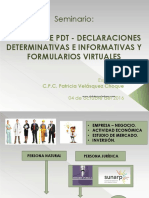 Llenado PDT - Declaraciones Determinativas e Informativas - Formularios Virtuales