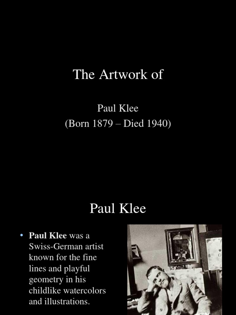 The Artwork Of Paul Klee (Born 1879 Died 1940) PDF