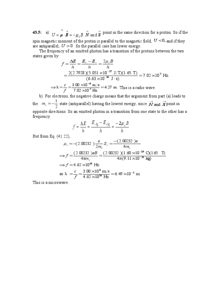 Proton and Electron Spin Transitions | PDF | Science & Mathematics