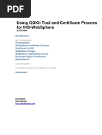 Using GSKit Tool and IHS-WebSphere Certification Process