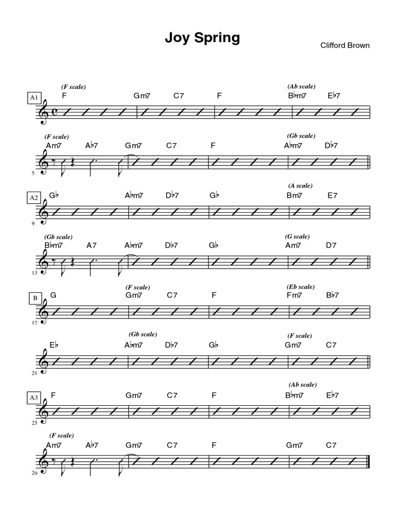 Joy Spring Lead Sheet and Chords | PDF