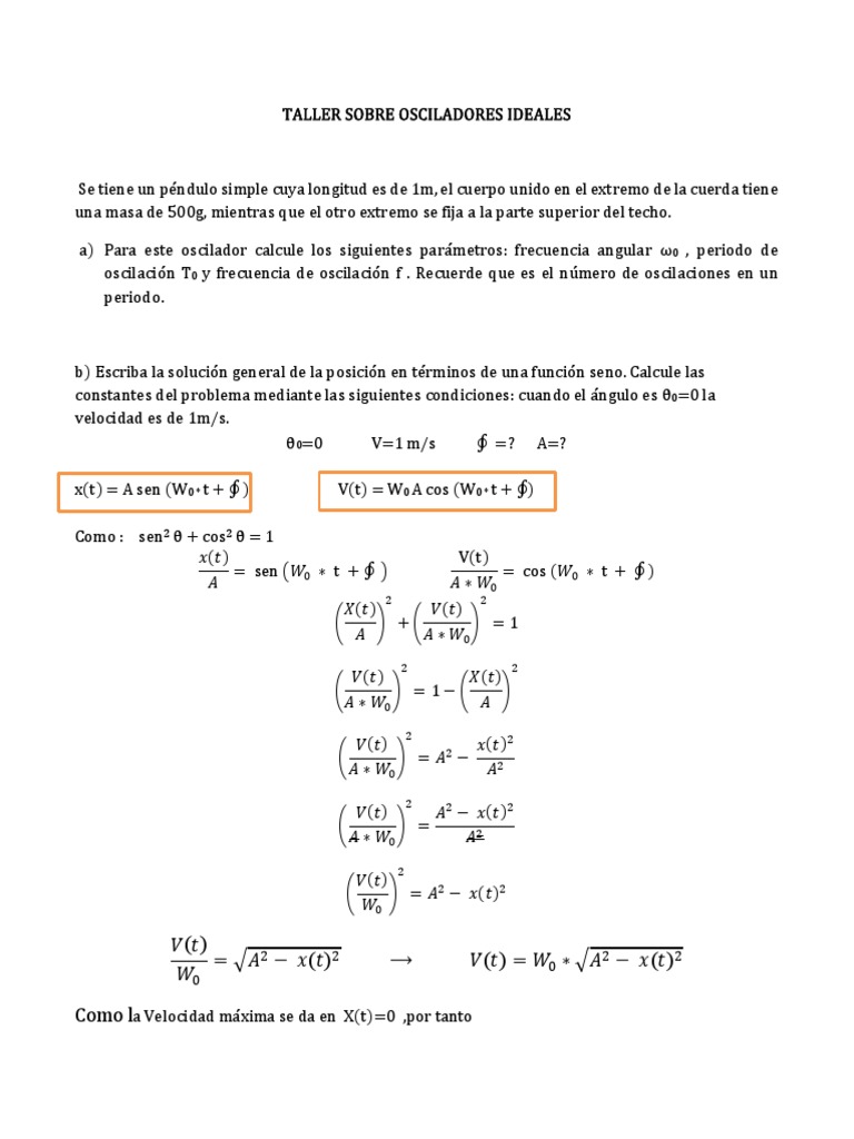 Solved: La velocidad de un péndulo cambia a razón de a(t)=0.9^tcos