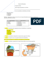 Prueba de Las Capas de La Tierra. Con Respuestas