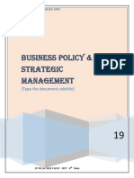 Business Policy and Strategy Management