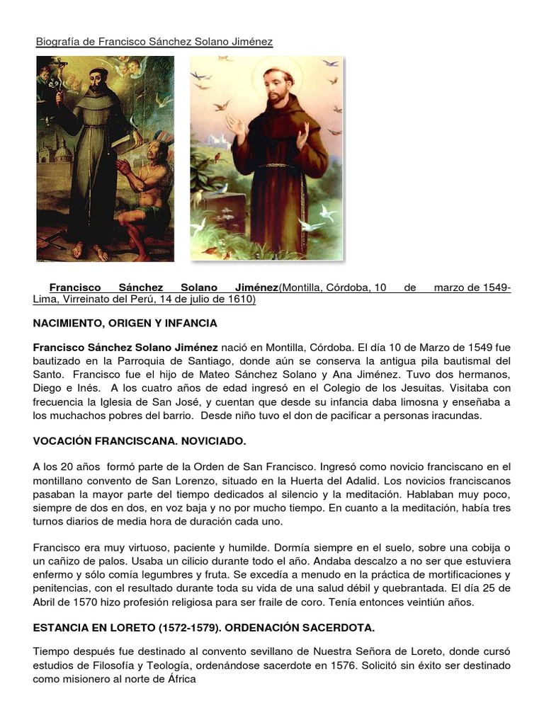 Biografía de Francisco Sánchez Solano Jiménez | PDF | Religión y creencia