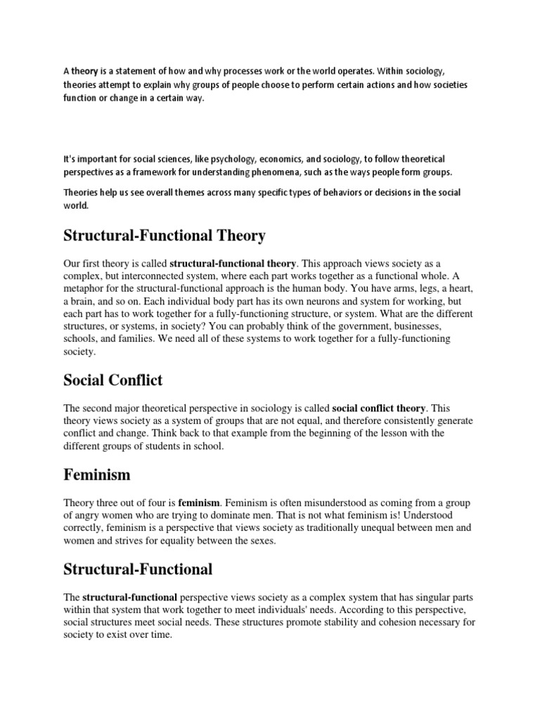 Structural-Functional Theory | Download Free PDF | Sociology | Social ...