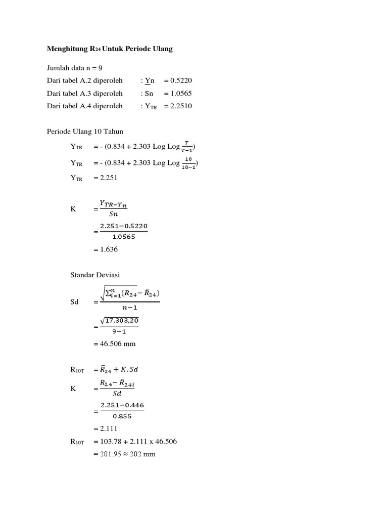 Menghitung Periode Ulang R24 | PDF