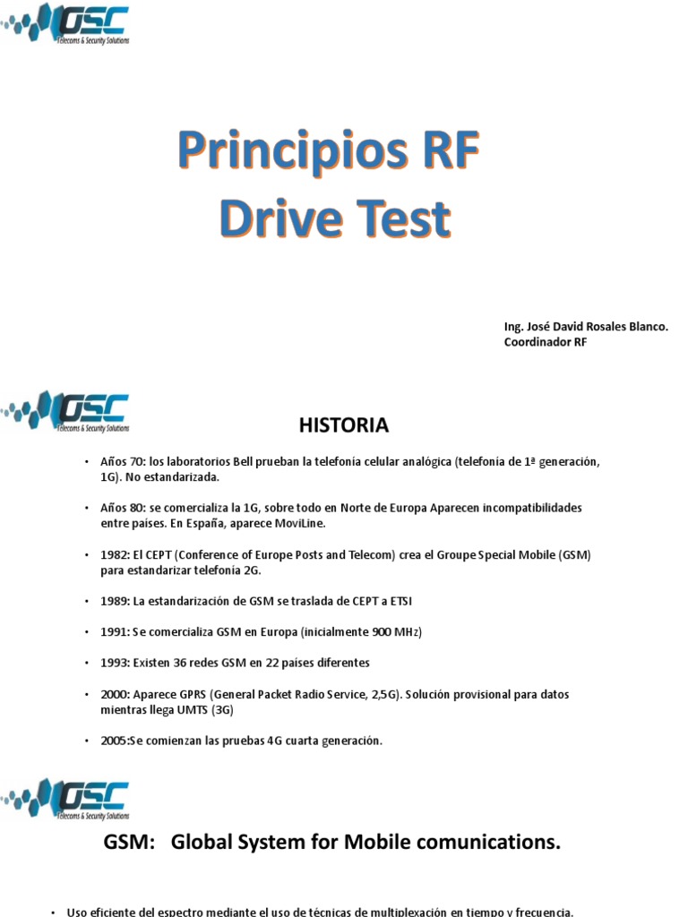 Principios del Drive Test en Redes Móviles | PDF | 3 G | Gsm