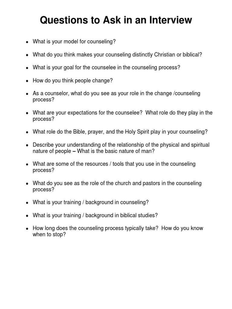 Questions To Ask in Interview PDF