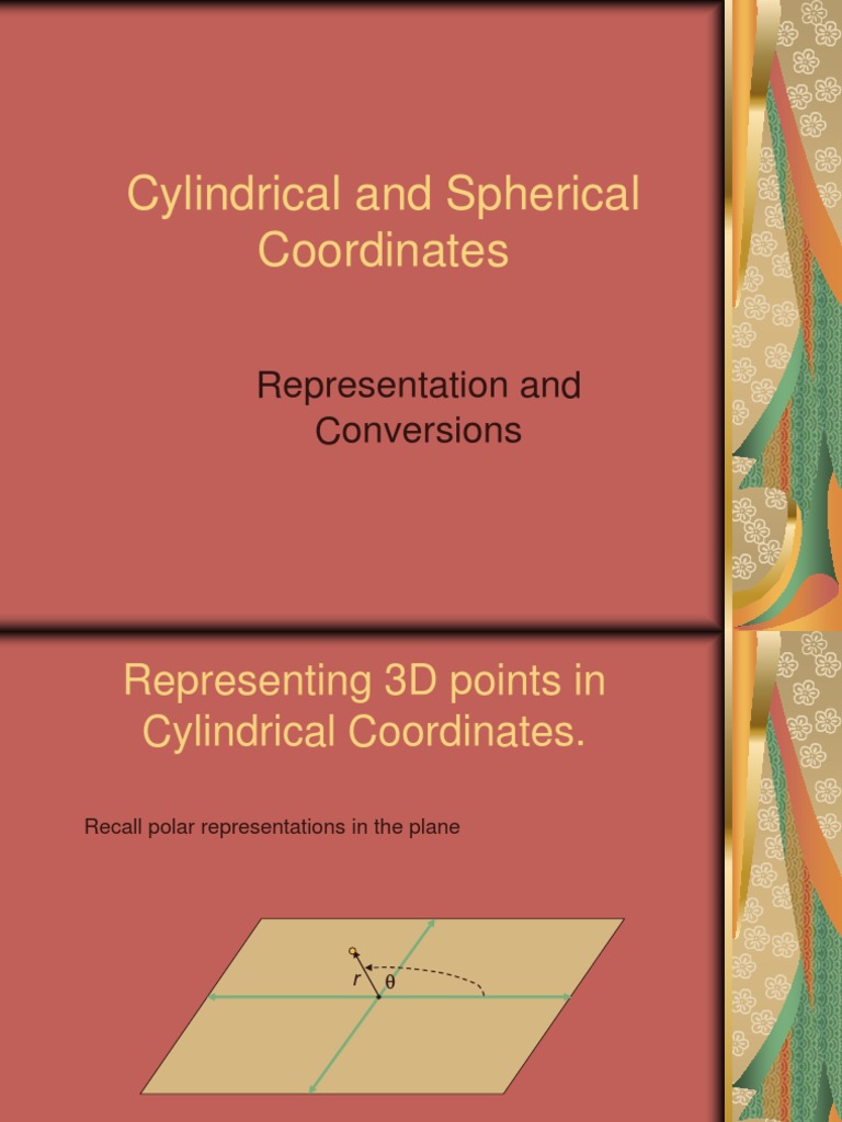 Cylindrical and Spherical Coordinates PDF Latitude Elementary