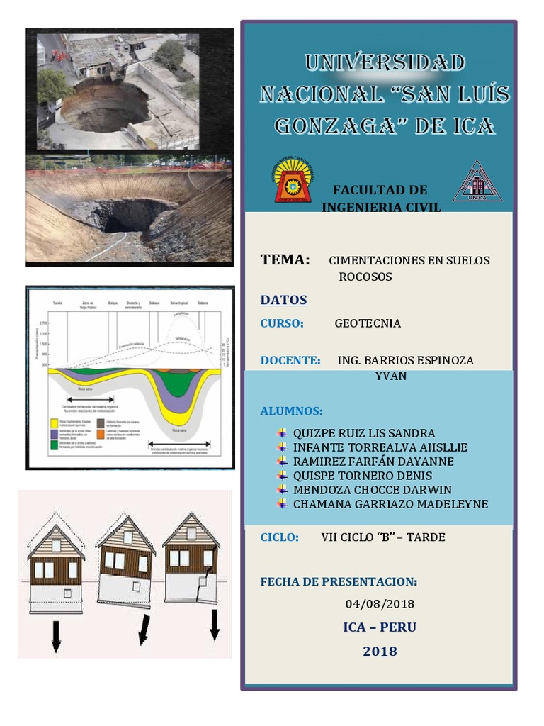 Cimentaciones en Roca: Geotecnia | PDF | Fundación (Ingeniería) | Agua ...