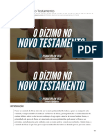 O Dízimo No Novo Testamento