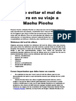 Cómo Evitar El Mal de Altura en Su Viaje A Machu Picchu