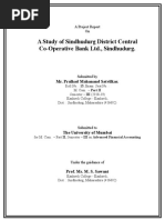 Project Report on Sindhudurg District Central Co-Op. Bank Ltd. by Pralhad Satvilkar. Kankavli, Sindhudurg, Mah