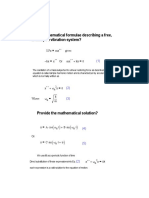 Basic Mathematical Formulae Describing A Free, Undamped Vibration System?