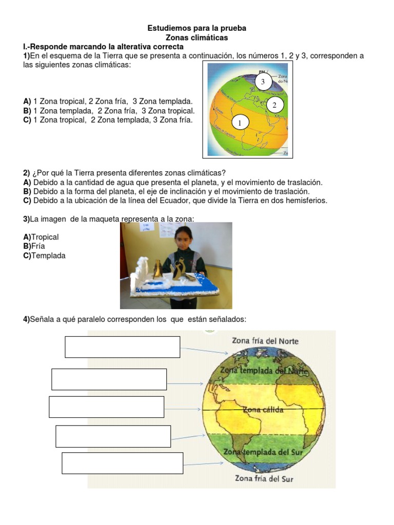 Zonas Climáticas: Estudio y Prueba | PDF | Zona tropical | Tierra