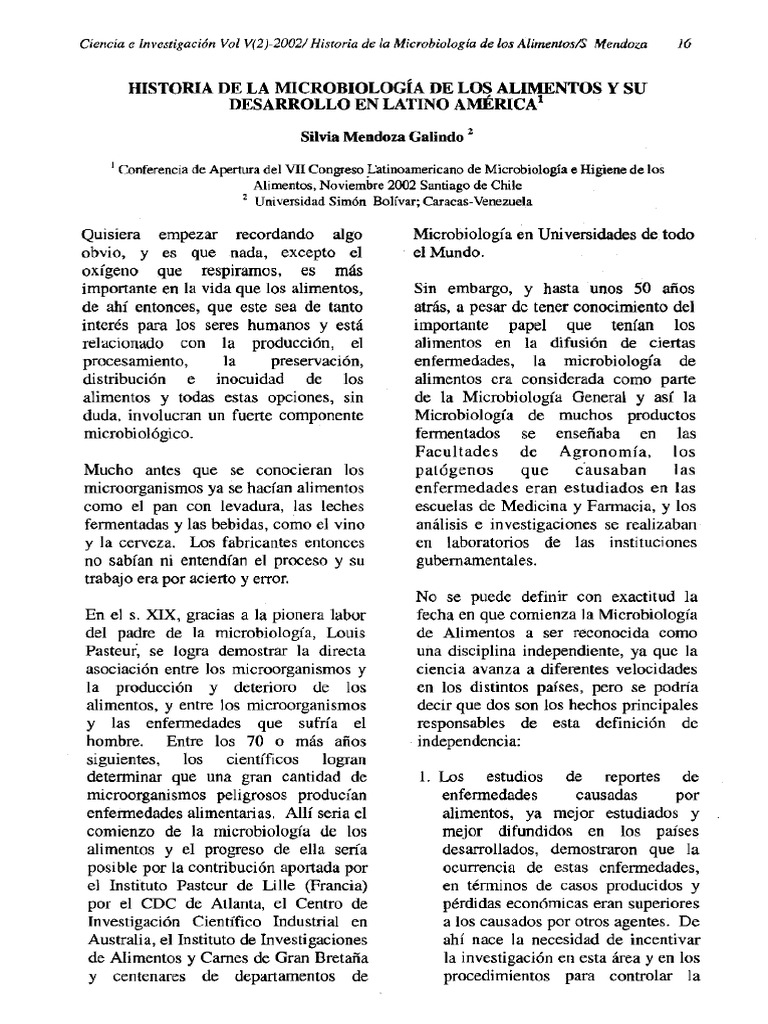 Historía de La Microbiología de Los Alimentos | PDF | Análisis de ...
