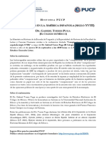 Gabriel Torres Puga - Conspiraciones en La América Española (Nota de Prensa)