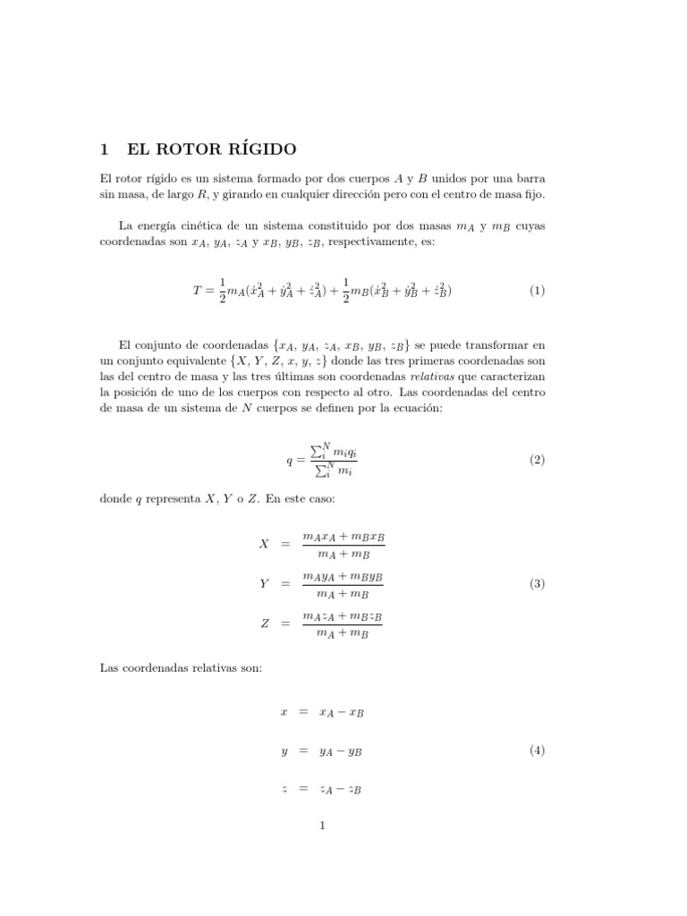 Dinámica del Rotor Rígido | PDF | Esfera | Valores propios y vectores ...