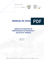 Manual de Registro de Profesionales en Seguridd y Salud en El Trabajo V - 2 18102018