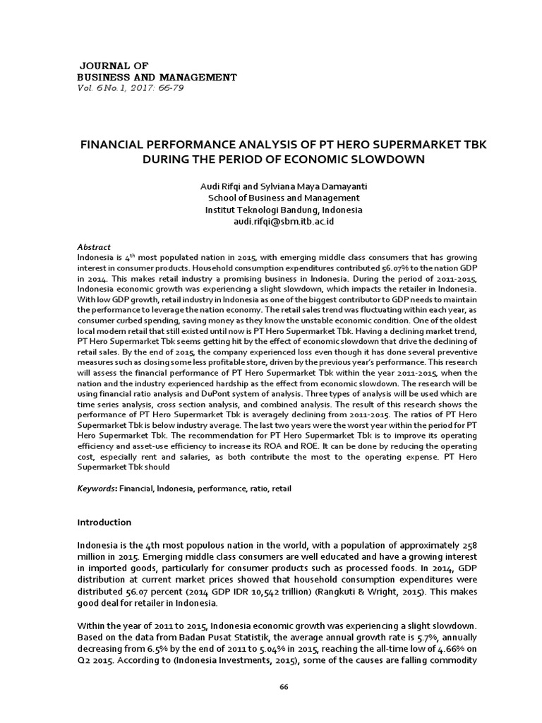Financial Performance of PT Hero Supermarket | PDF | Margin (Finance ...