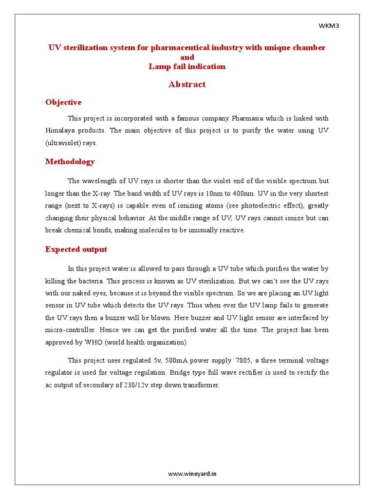 UV Sterilization System For Pharmaceutical Industry With Unique Chamber
