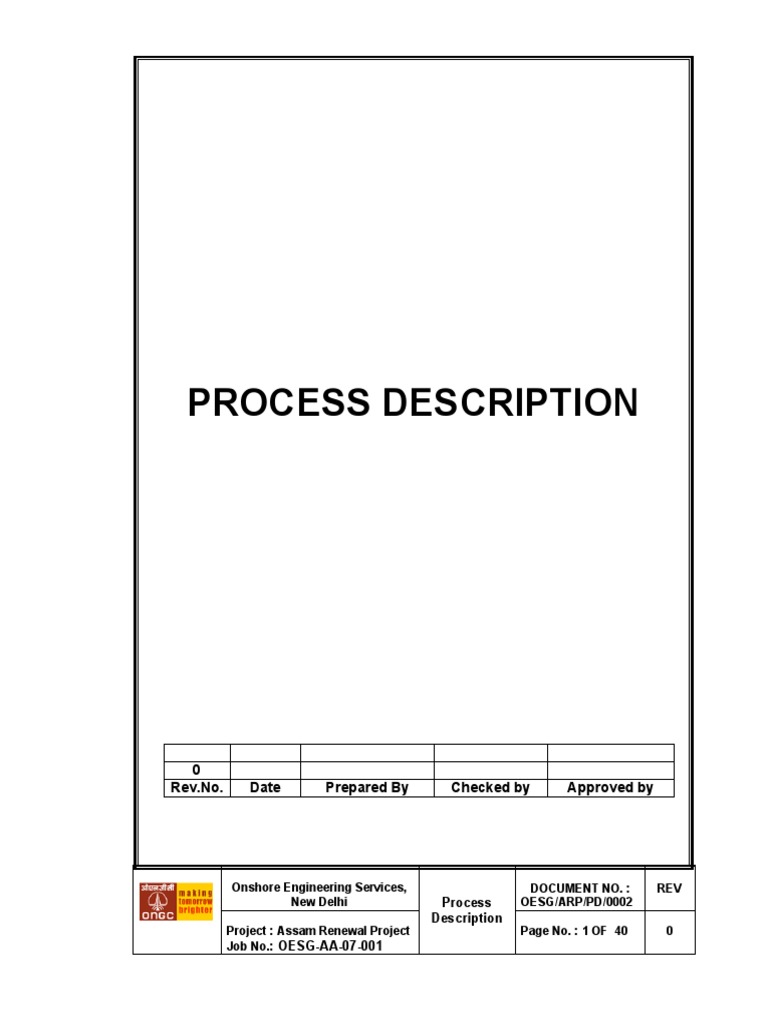 Assam Renewal Project Process Description | PDF | Hvac | Pump