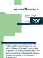 The Language of Newspapers Lingua Inglese 3