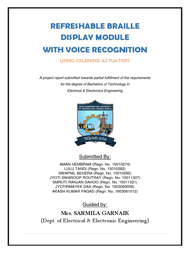 Braille Actuator Report MAJOR PDF Field Effect Transistor Mosfet