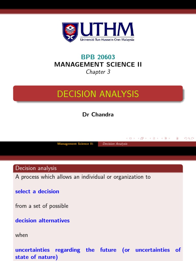 3a) - Decision Analysis PDF | PDF | Decision Making | Business