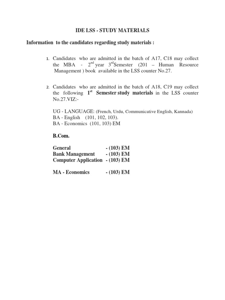 IDE LSS Study Material Collection Guide | PDF | Technology & Engineering