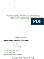 Digital Signal, DA and AD Conversion, Shannon's Sampling Theory