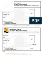 Kartu Tanda Peserta Tes Tenaga Fasilitator Lapangan Program Bantuan Stimulan Perumahan Swadaya 2019