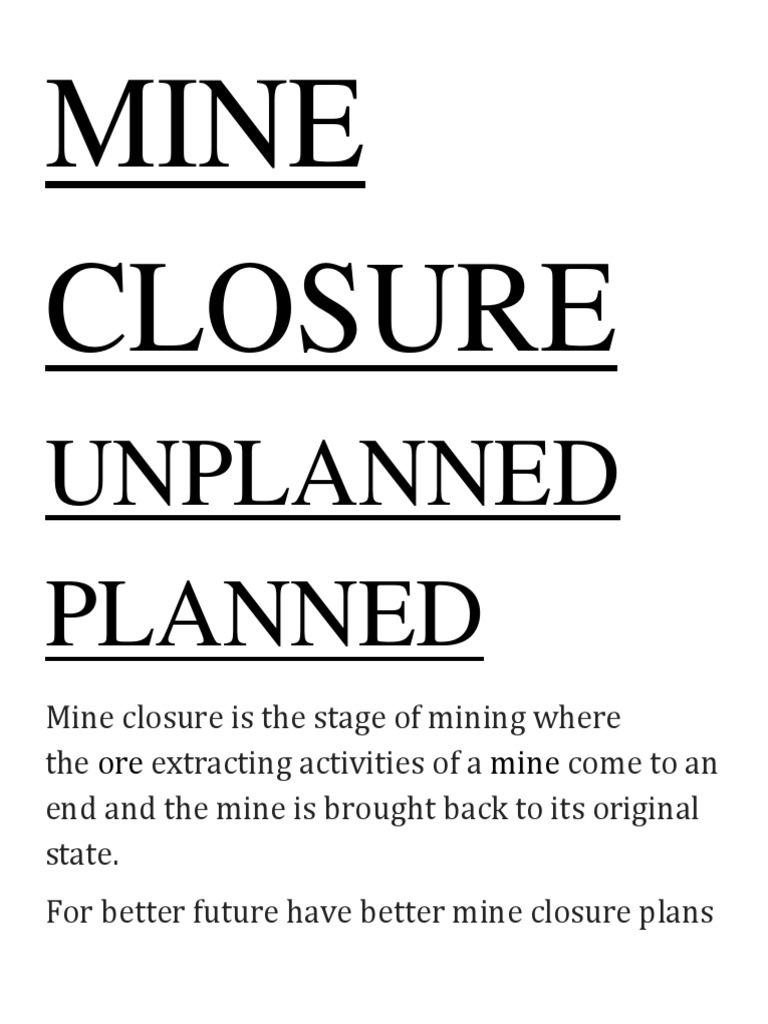 Effective Mine Closure Strategies | PDF