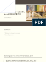 Langguage testing and Assessment