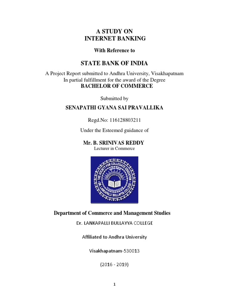 A Study On Internet Banking With Reference To Pdf Online Banking