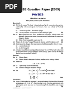 ICSE Question Paper (2009) : Physics