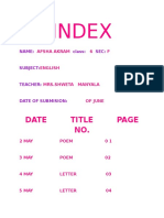 Index: Date Title Page NO