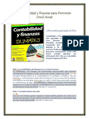 Perfecto reserva su Contabilidad y Finanzas para Dummies | PDF | Contabilidad | Contabilidad y  Auditoria