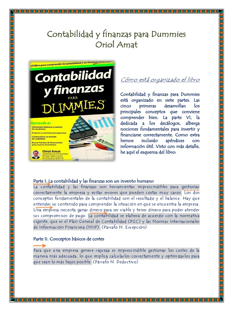 Perfecto reserva su Contabilidad y Finanzas para Dummies | PDF | Contabilidad | Contabilidad y  Auditoria