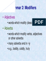 Grammar 2: Modifiers: - Adjectives