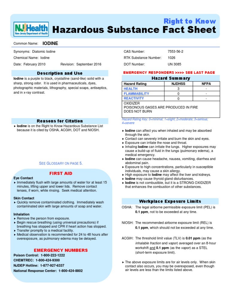 Hazardous Substance Fact Sheet Right To Know PDF Personal