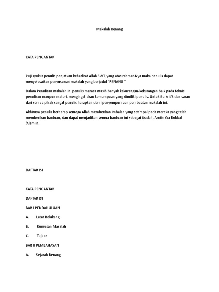 Contoh Kesimpulan Makalah Renang Butuh Ilmu