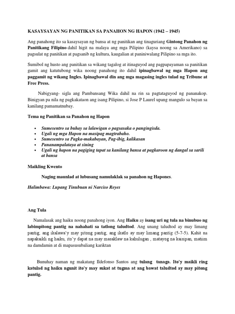 Panahon NG Hapon PDF