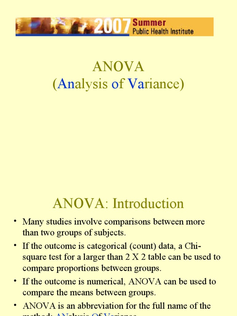 Understanding ANOVA: Key Concepts | PDF | F Test | Analysis Of Variance