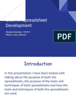 Unit 9 Spreadsheet Development Assignment 1 - Luke Jackson